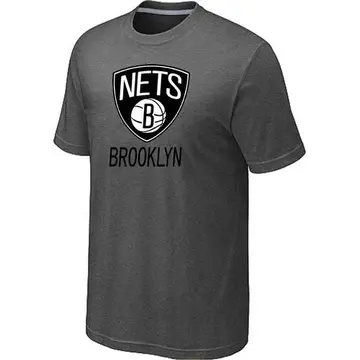 Brooklyn Nets Big & Tall Primary Logo T-Shirt - - Men's Dark Grey