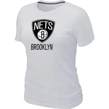 Brooklyn Nets Big & Tall Primary Logo T-Shirt - - Women's White