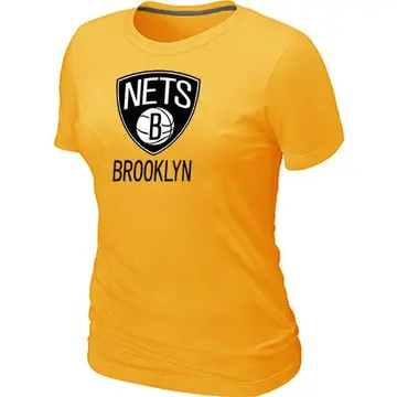 Brooklyn Nets Big & Tall Primary Logo T-Shirt - - Women's Yellow
