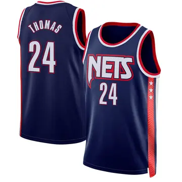 Brooklyn Nets Cam Thomas 2021/22 City Edition Jersey - Men's Swingman Navy