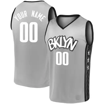 Brooklyn Nets Custom 2019/20 Jersey - Statement Edition - Men's Fast Break Gray