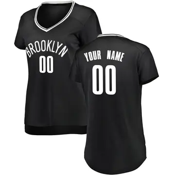 Brooklyn Nets Custom Jersey - Icon Edition - Women's Fast Break Black
