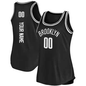 Brooklyn Nets Custom Tank Jersey - Icon Edition - Women's Fast Break Black