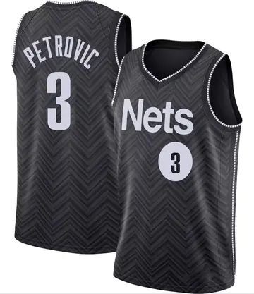 Brooklyn Nets Drazen Petrovic 2020/21 Jersey - Earned Edition - Youth Swingman Black