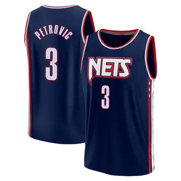 Brooklyn Nets Drazen Petrovic 2021/22 Replica City Edition Jersey - Men's Fast Break Navy