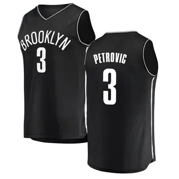 Brooklyn Nets Drazen Petrovic Jersey - Icon Edition - Men's Fast Break Black