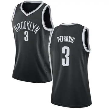 Brooklyn Nets Drazen Petrovic Jersey - Icon Edition - Women's Swingman Black