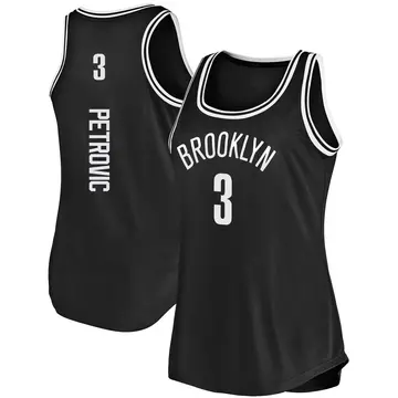 Brooklyn Nets Drazen Petrovic Tank Jersey - Icon Edition - Women's Fast Break Black