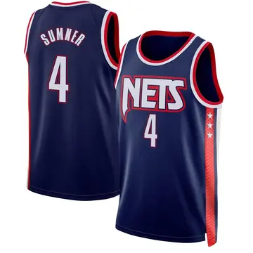Brooklyn Nets Edmond Sumner 2021/22 City Edition Jersey - Men's Swingman Navy