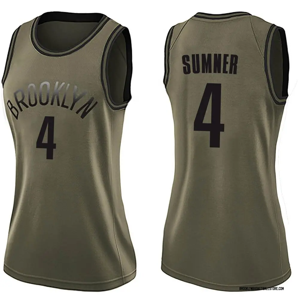 Brooklyn Nets Edmond Sumner Salute to Service Jersey - Women's Swingman Green