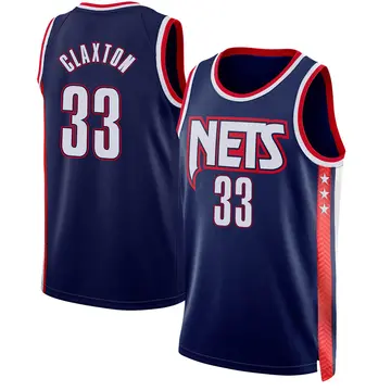 Brooklyn Nets Nic Claxton 2021/22 City Edition Jersey - Men's Swingman Navy