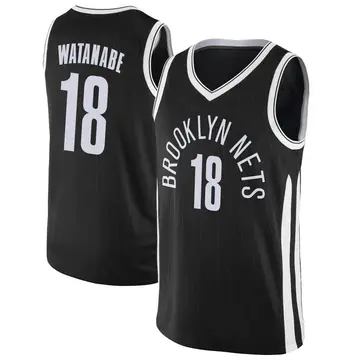 Brooklyn Nets Yuta Watanabe Jersey - City Edition - Men's Swingman Black